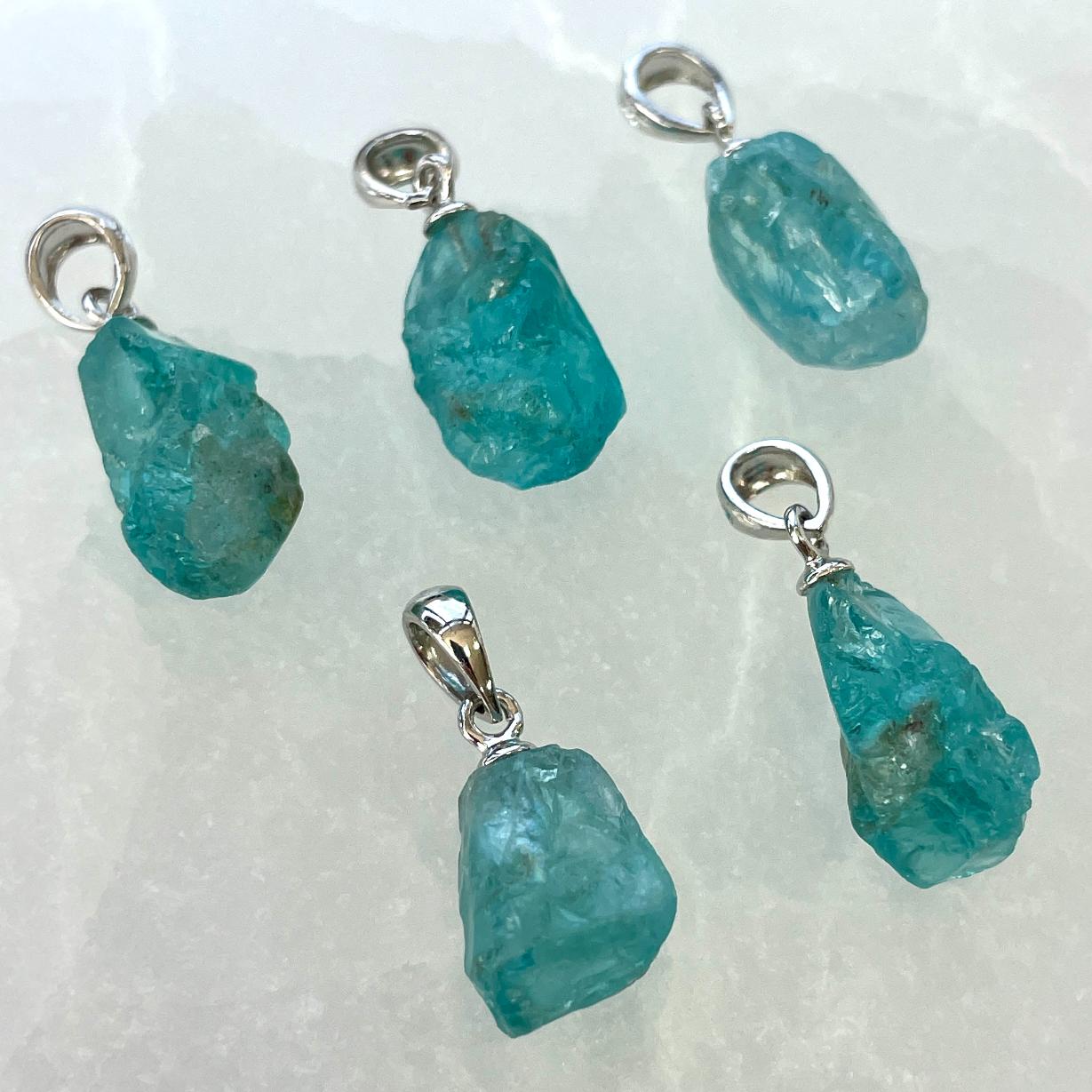 Blue Green Apatite AA Silver Pendant Blue Green Apatite AA Silver Pendant